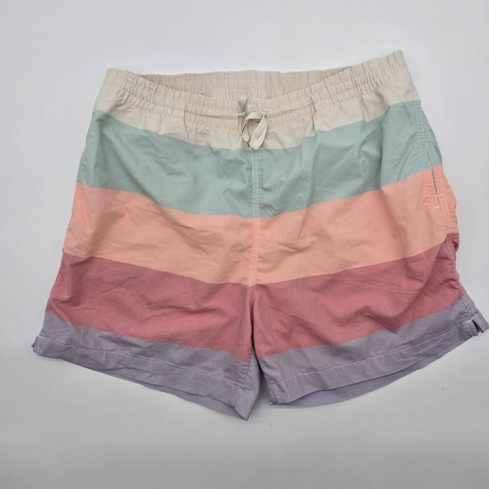 Chubbies Swim Trunks Mens XL 7 Inch Pink Orange White Striped Brief Mesh Liner
